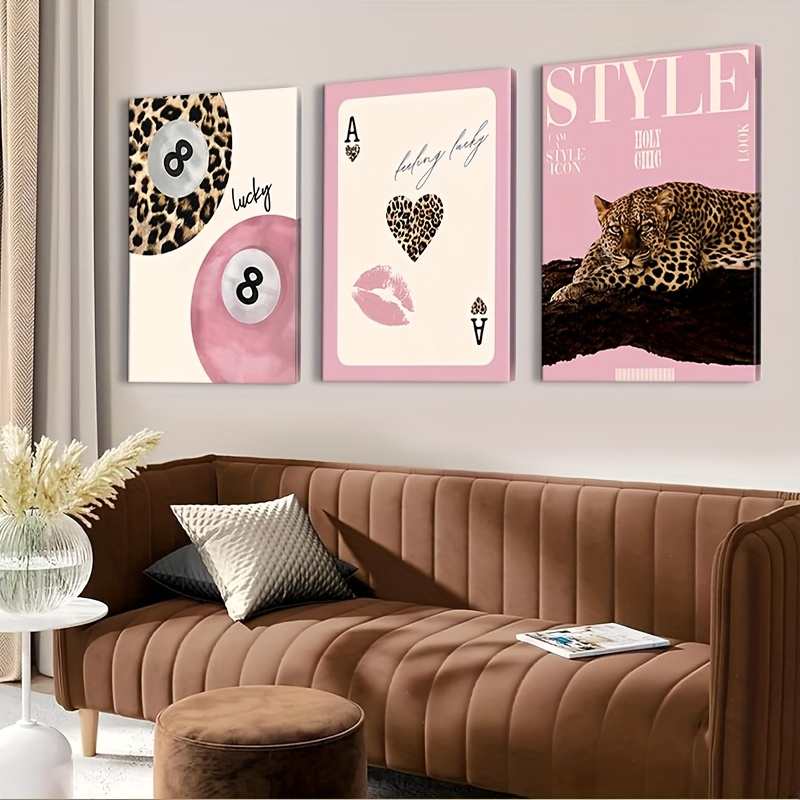 Quiet Luxury Lifestyle - 3pcs Leopard Cheetah Canvas Wall Art