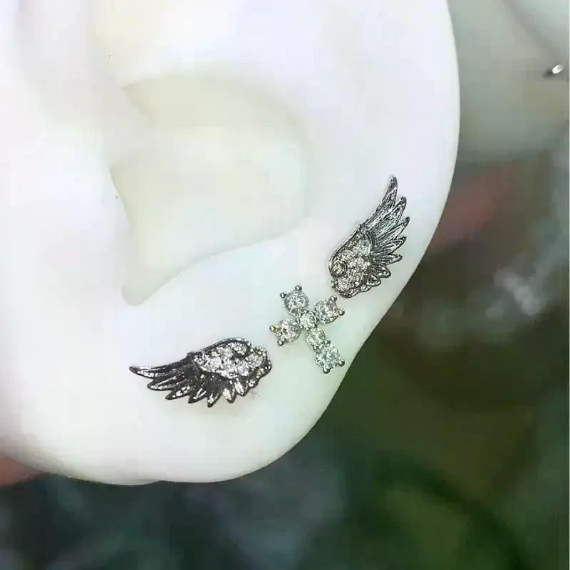 Luxury Lifestyle Jewelry - Angel Wings Cross Earrings Luxury Vintage
