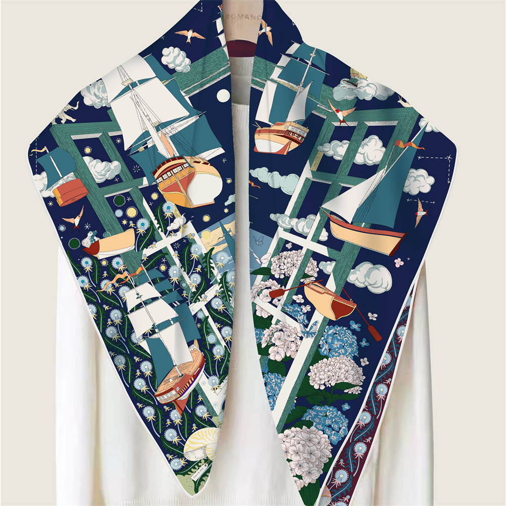 90CM Brand Silk Scarves Wraps  - Luxury Lifestyle Store ulasan dan harga