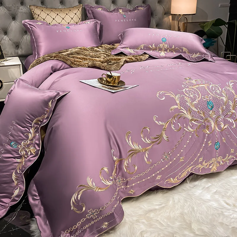 European-Style Bed Sheet Four- - Silk Pillowcase Set ulasan dan harga