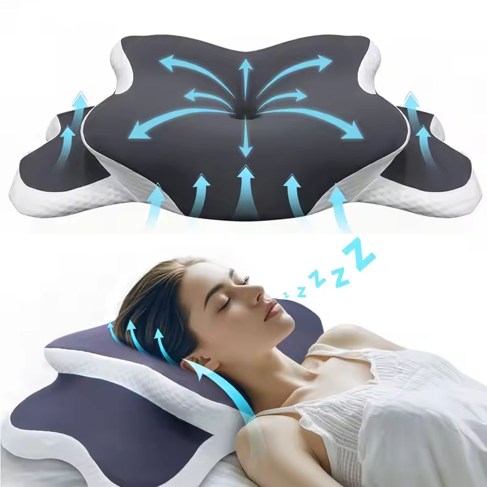 Ergonomic Memory Foam Cervical - Silk Pillowcase Set ulasan dan harga