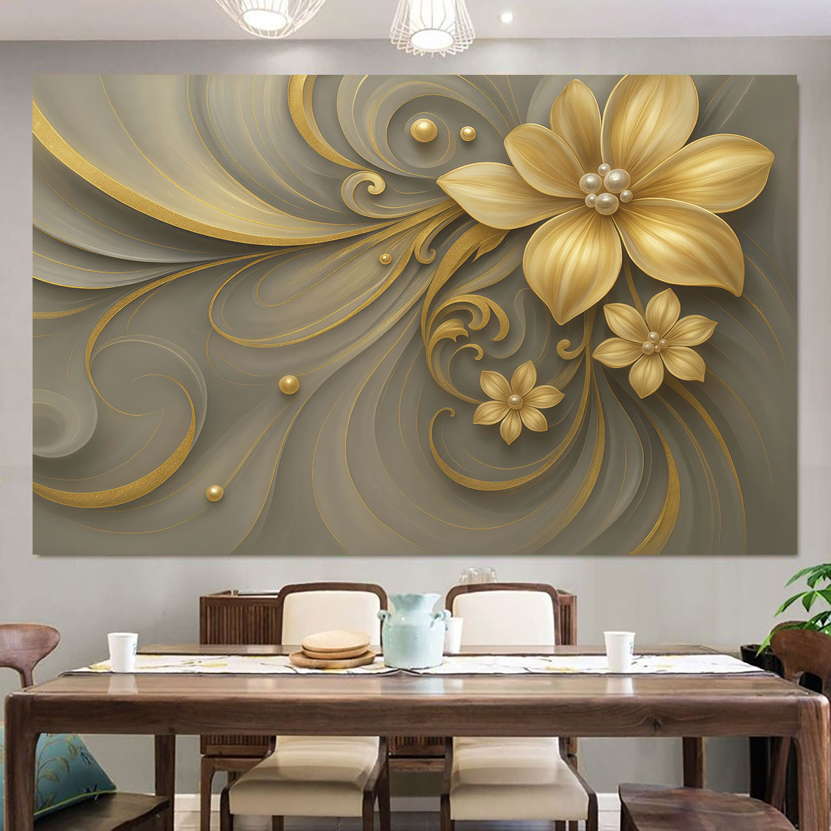 1pc Light Luxury Gold Flower P - Luxury Lifestyle Furniture ulasan dan harga