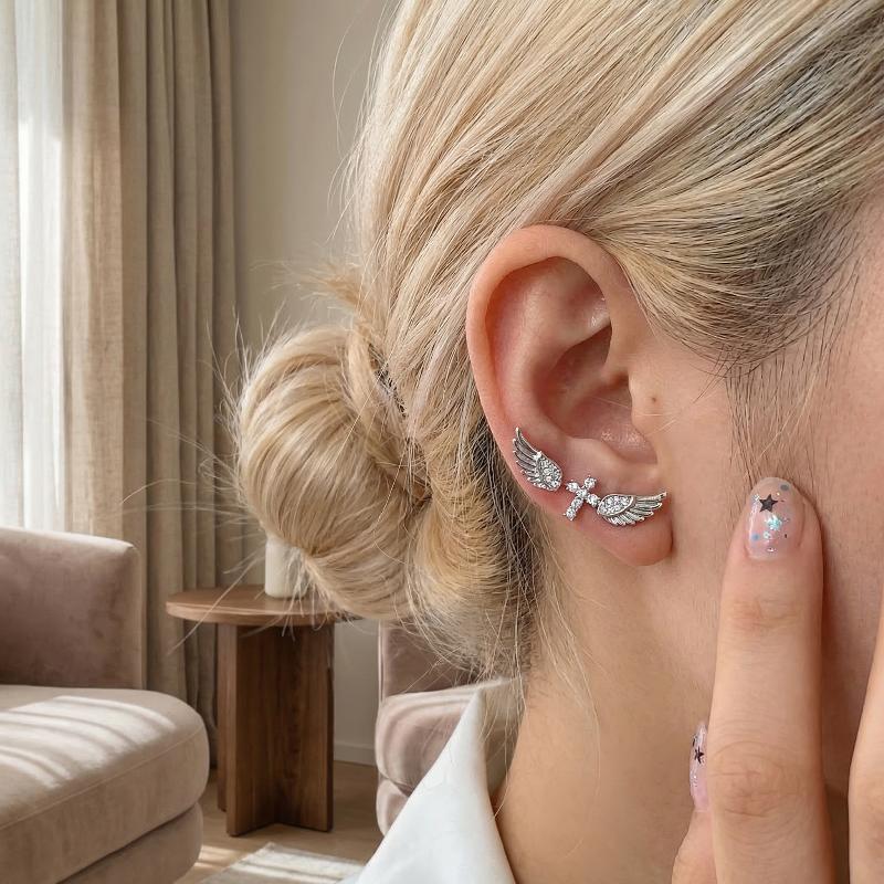 Angel Wings Cross Earrings Lux - Luxury Lifestyle Jewelry ulasan dan harga