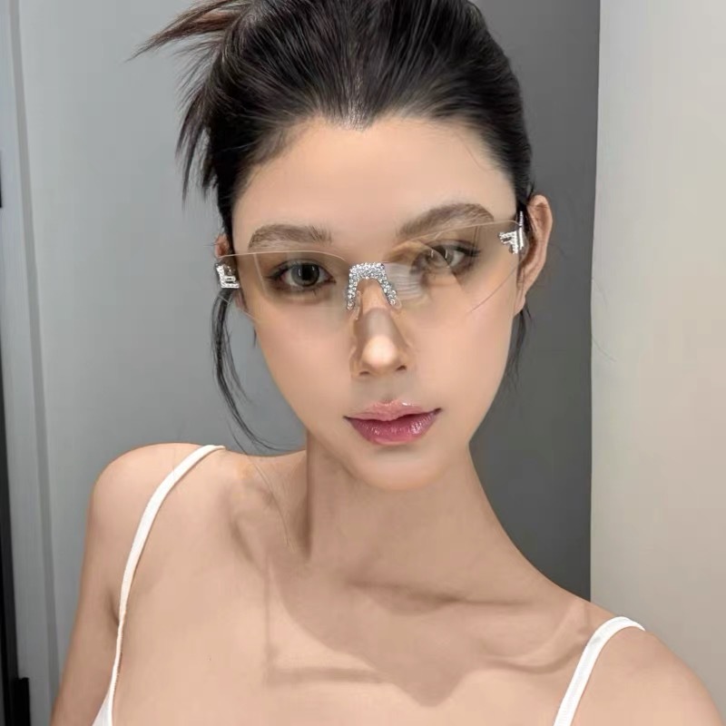 Women's Sexy Cat Eye Rimless R - Luxury Lifestyle Store ulasan dan harga