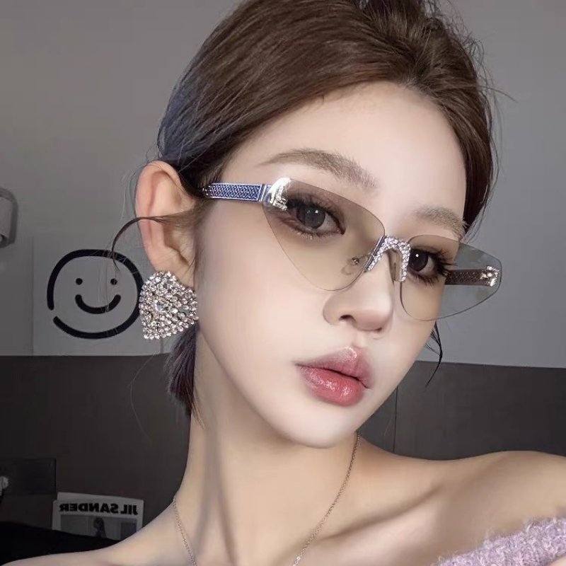 Women's Sexy Cat Eye Rimless R - Luxury Lifestyle Store ulasan dan harga