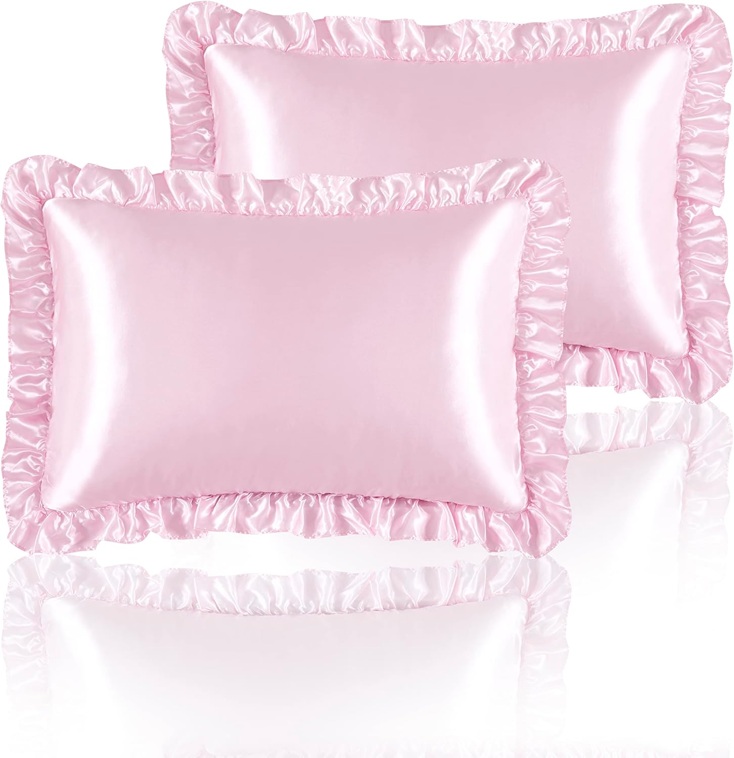2Pcs Satin Ruffled Pillow Case - Silk Pillowcase Set ulasan dan harga