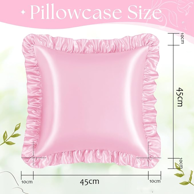 2Pcs Satin Ruffled Pillow Case - Silk Pillowcase Set ulasan dan harga