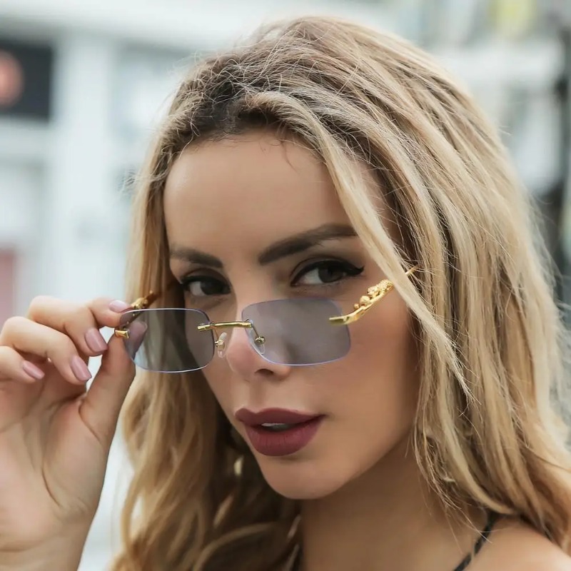 Rimless Square Sunglasses Wome - Luxury Zone ulasan dan harga